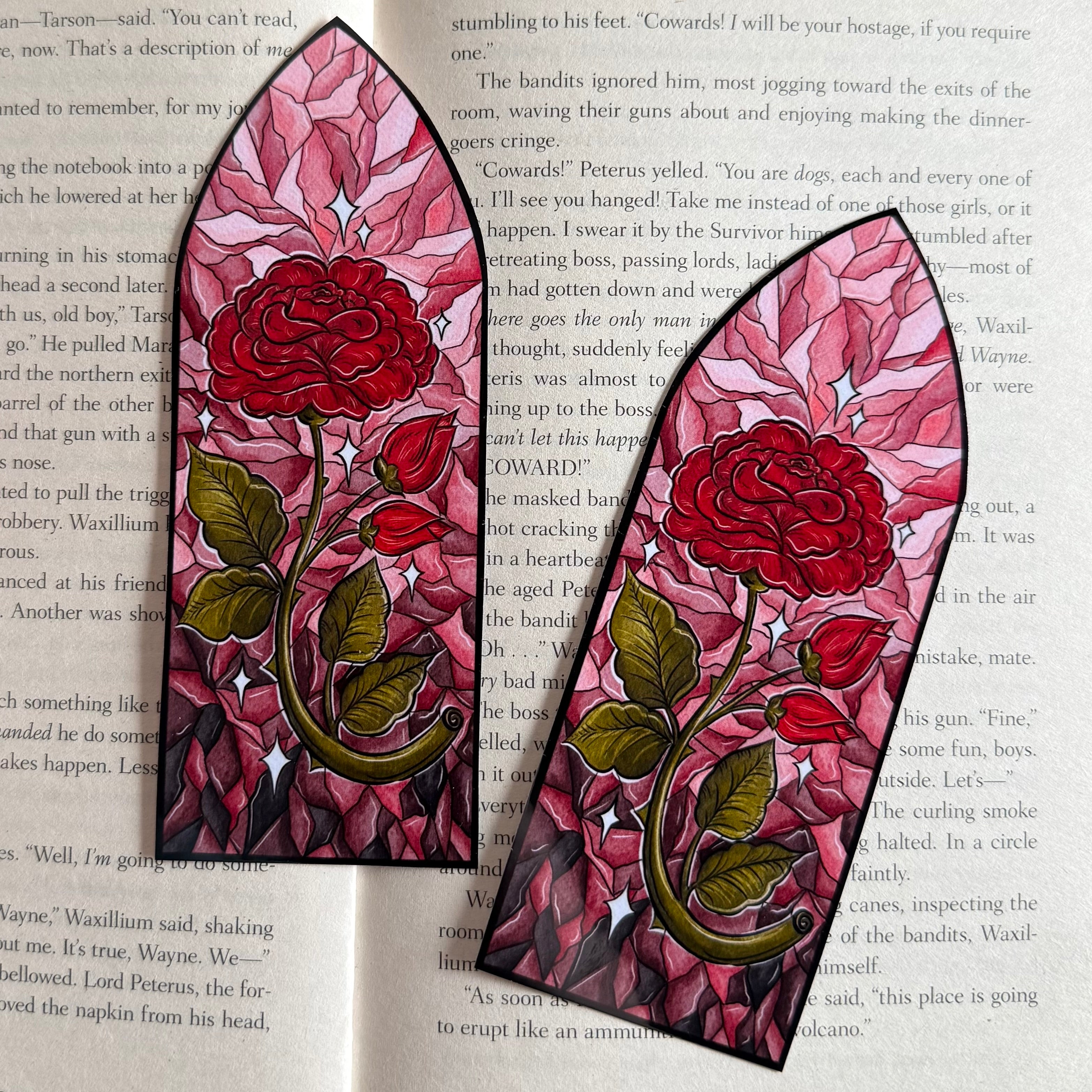 Книгоразделител - "Stained glass rose"
