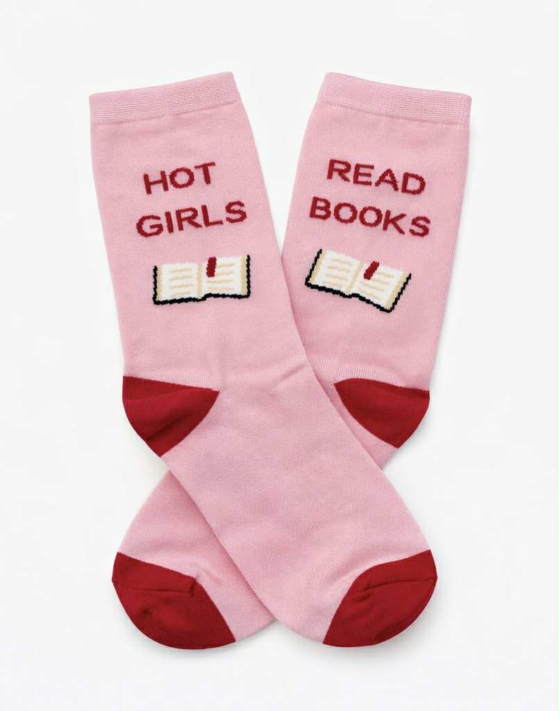 📖Чорапи "Hot Girls Read Books" – Розови чорапи за момичета с характер